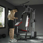HOMCOM Power Tower Fitness Station Weights 65kg, 135x103x210cm, Black Red
