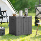 Outsunny 114L Waterproof and UV-Resistant Resin Garden Storage Box with Key Lock, 56x44x54 cm, Grey