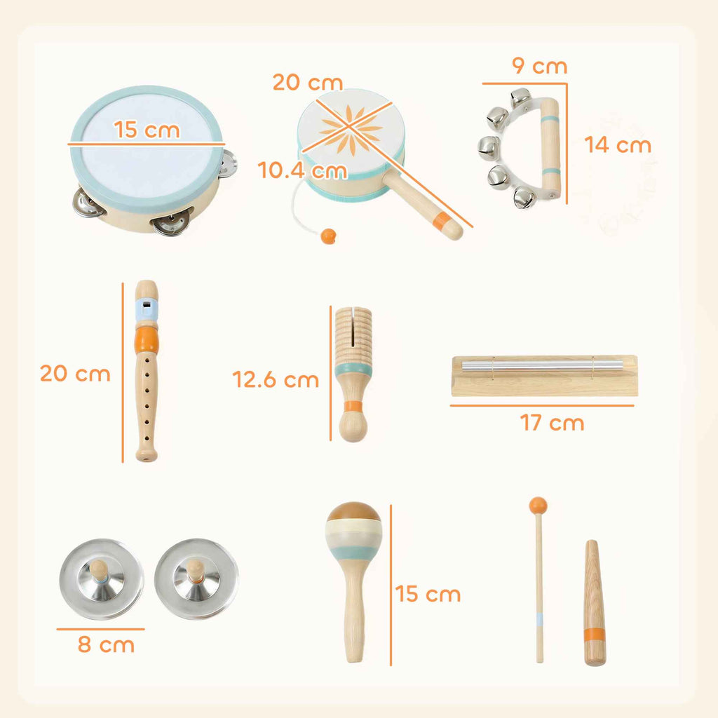 Kids Musical Instruments, Montessori Wooden Percussion Set