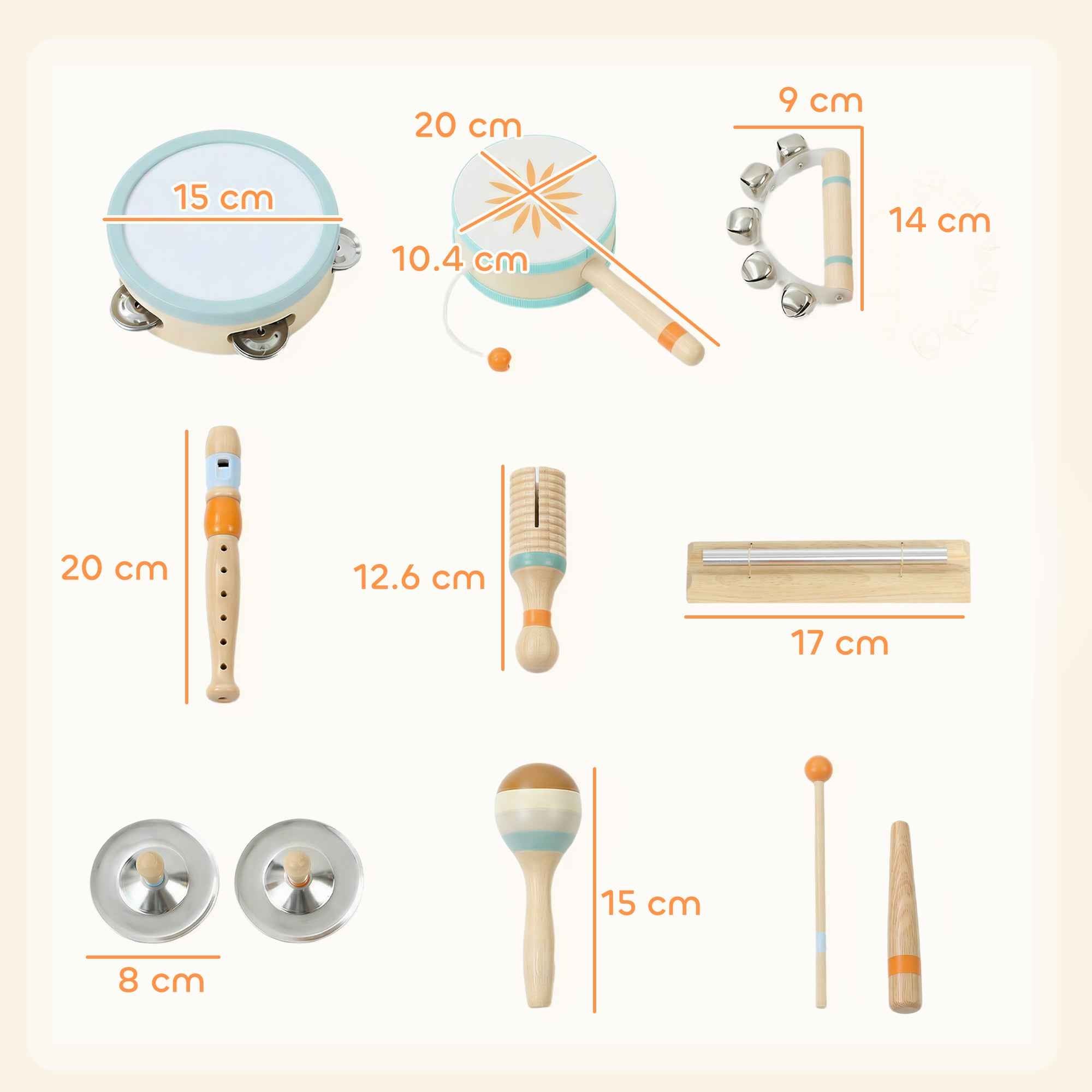 Kids Musical Instruments, Montessori Wooden Percussion Set