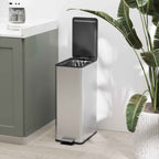 HOMCOM 20L Dustbin with Soft Closure and Removable Bucket, Steel and PP, 21.5x37.2x57 cm, Silver