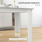 Modern Wooden Dining Table for 4-6 People, 120x69x75cm, Grey and White