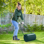 Outsunny 63L Lawn Roller with Scraper Blade, Metal, 123x58x40 cm, Dark Green