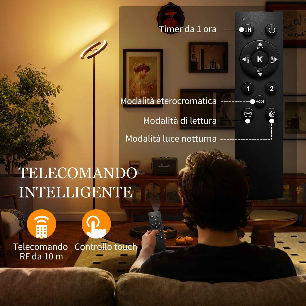 HOMCOM Dimmable Floor Lamp 2700K-6000K with Remote Control and 350° Swivel Double Head, Black