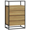 4-Drawer Chest with Open Shelf in Steel and Glass