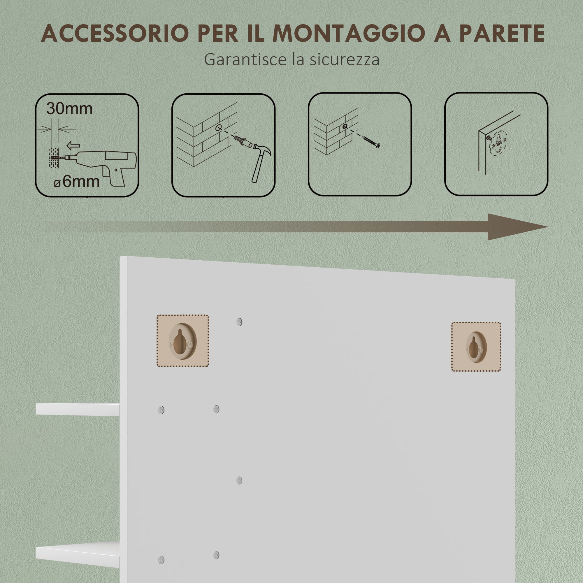 Modern 4-Tier Wall-Mounted Wooden Bathroom Mirror, 45x15x58.5cm, White