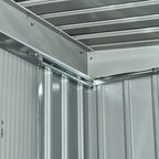 Garden Shed Tool Shed in Steel Sheet with Sliding Doors, 280x130x172cm, Grey-Black - Borge' Group Limited