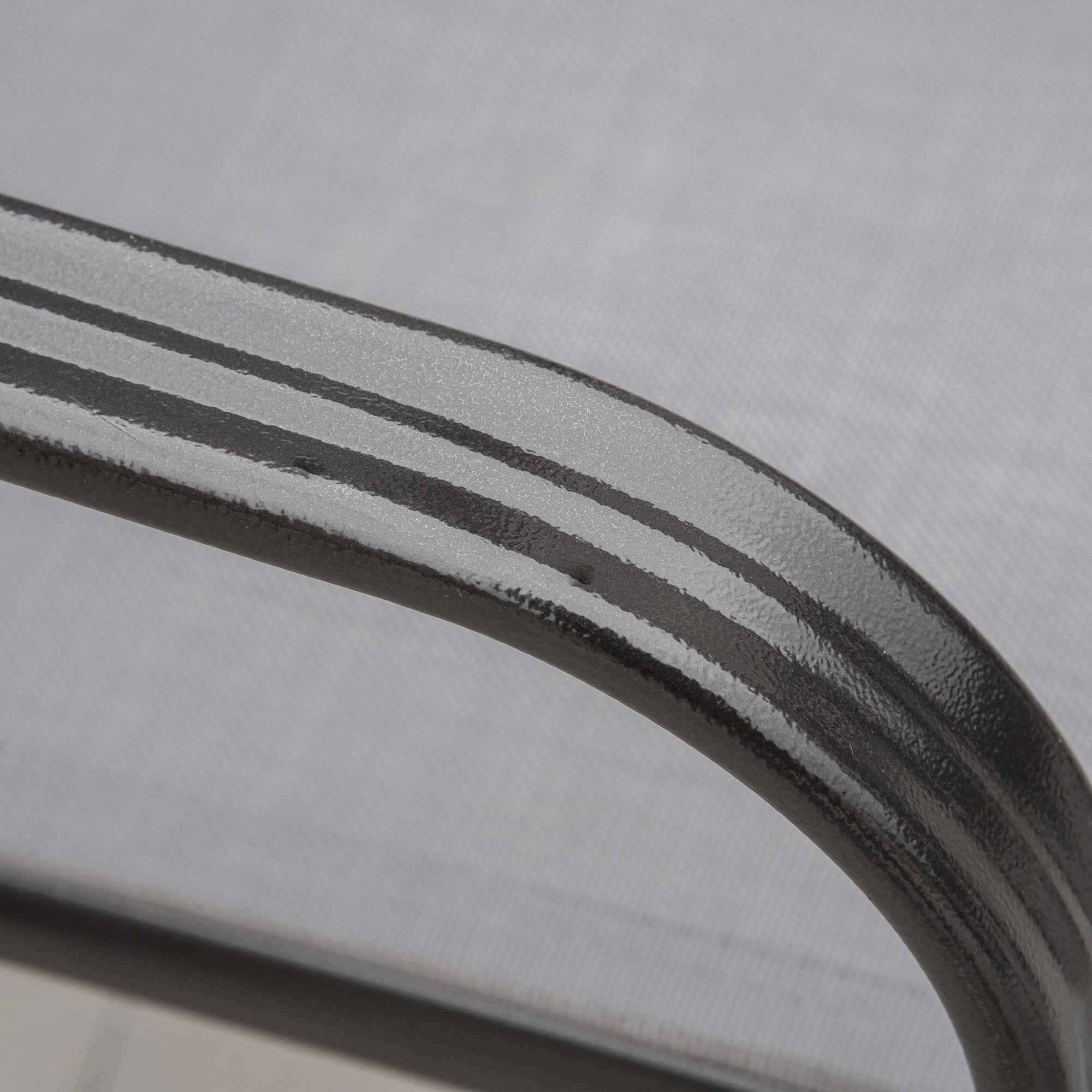 Outsunny Set of 4 Stackable Space-Saving Garden Chairs with Metal Armrests and Mesh Fabric, Grey