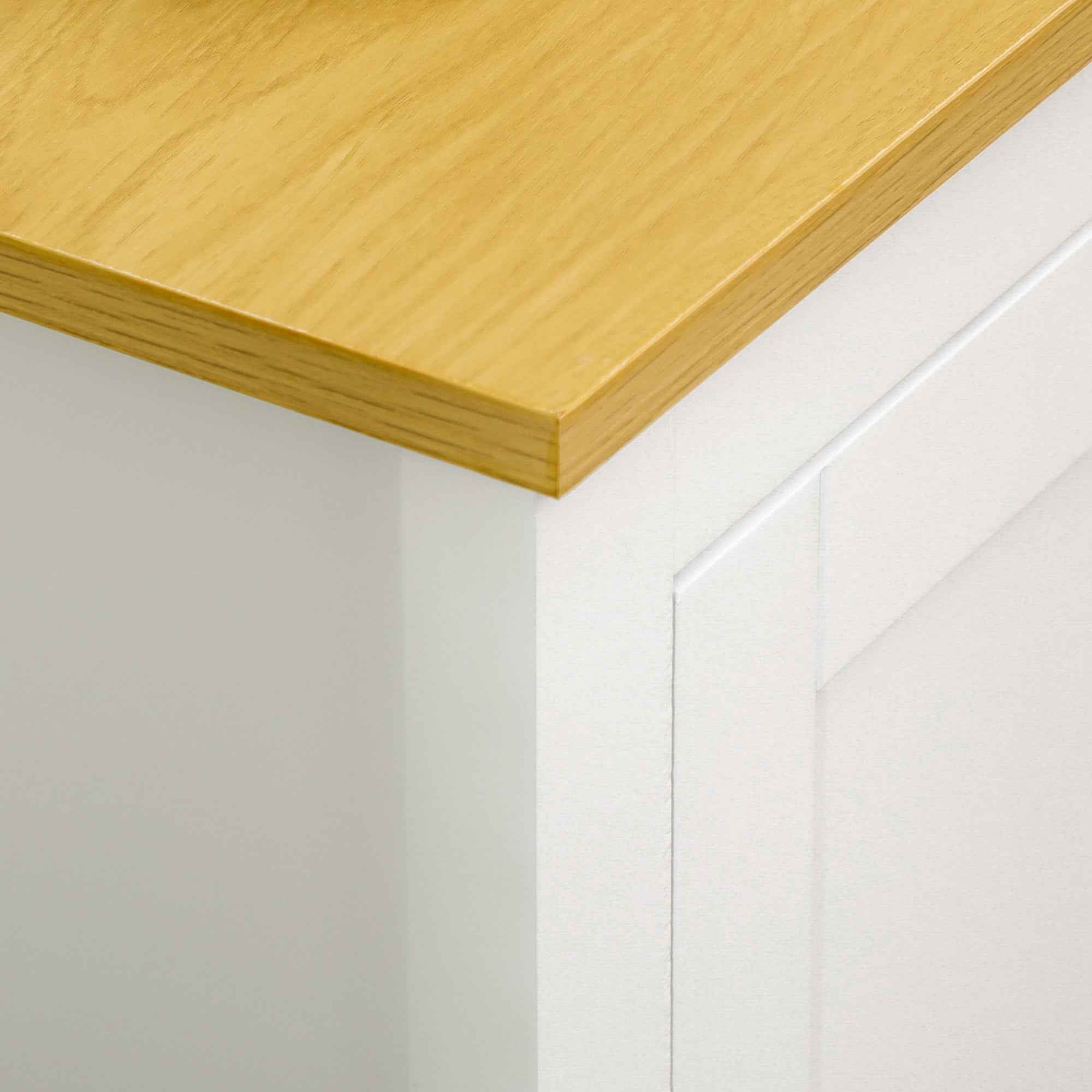 HOMCOM Storage Unit with 2 Cabinets and 2 Adjustable Shelves at 3 Heights, 120x40x70 cm, White and Wood Color
