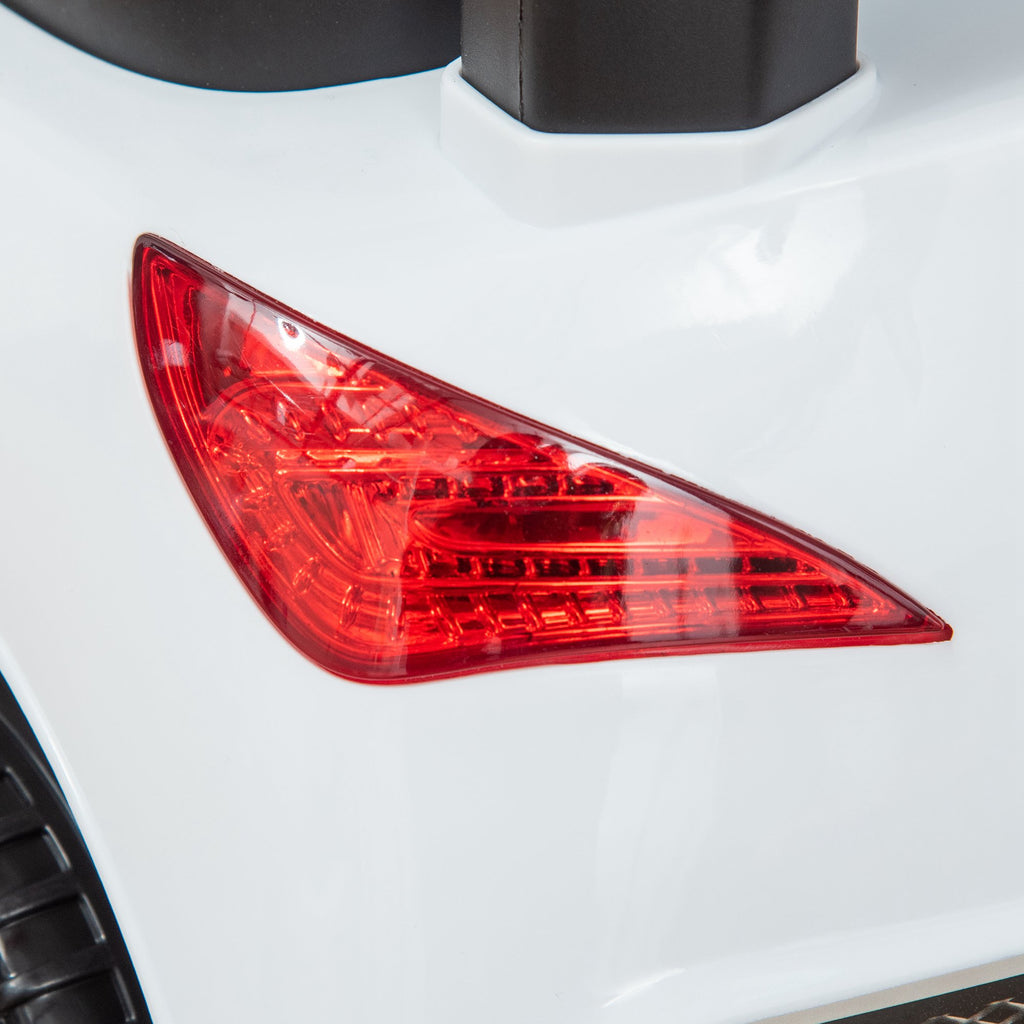 Kids Ride-On Toy Car with Steering Wheel, Headlights and Music, Age 18-36 Months, White