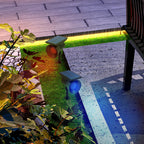 Outsunny Set of 2 RGB Solar Garden Lights with 2 Lighting Modes, in PP and PC, 10.6x15x38 cm, Black - Borgè