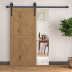 Rustic Style Carbon Steel Single Sliding Door Track Kit, Brown