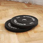 Set of 2 10kg Rubber Weight Discs with 2"/5 cm Hole for Dumbbells and Barbells, Black