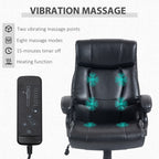 View of office armchair massage and heated with 2 massage points and 8 programs, black - Borgè
