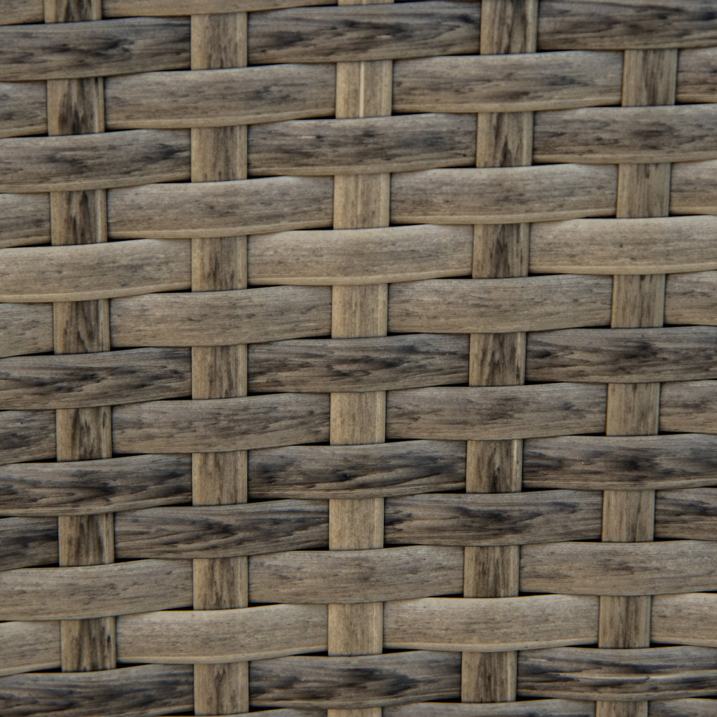 Outsunny Garden Chair Adironrack with armrests, in Rattan and Steel, 65x86x90 cm, brown and blue - Borgè