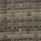 Outsunny Garden Chair Adironrack with armrests, in Rattan and Steel, 65x86x90 cm, brown and blue - Borgè