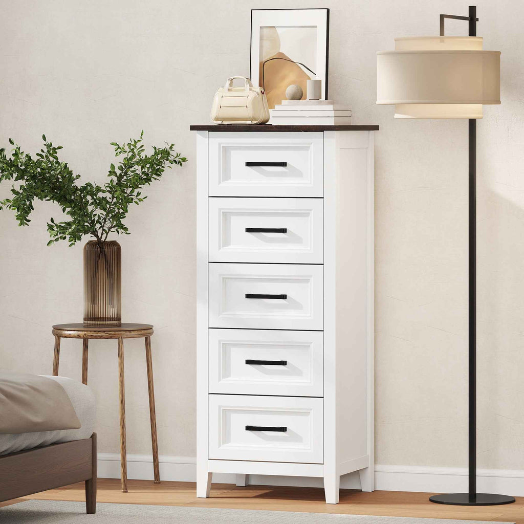 HOMCOM Chest of Drawers with 5 Drawers, Tall Unit for Bedroom and Living Room