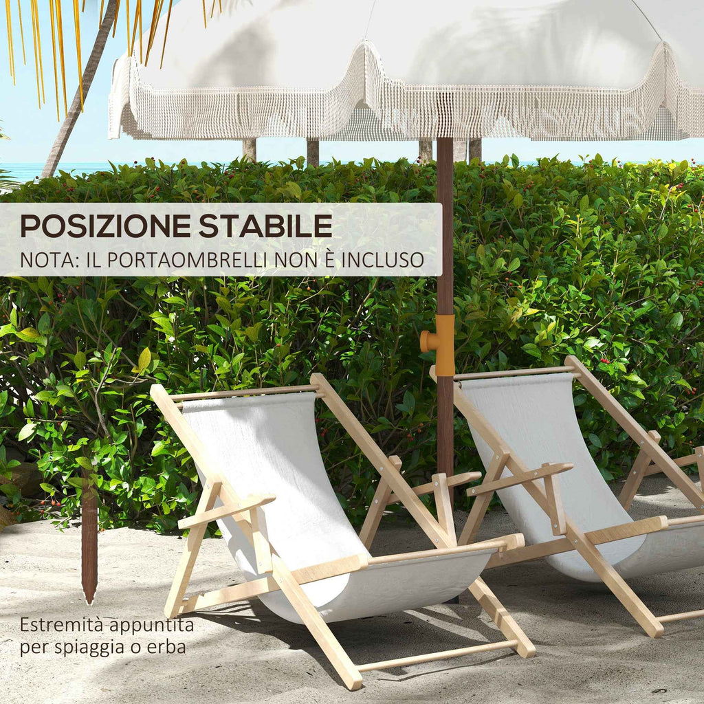 Outsunny Space-Saving Beach Umbrella with UV40+ Protection and Carrying Bag, Light Grey