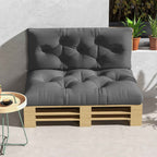 Outsunny 2-Piece Garden Cushion Set for Sofas and Pallets in Polyester with Thick Filling, Grey