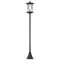 Outsunny Solar Street Lamp with 6-Hour Battery Life and Ground Anchoring, in Polycarbonate and ABS IP44, 17x17x127 cm, Black