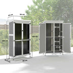 Outsunny Garden Cabinet with Removable Shelves and Lockable Door, Wood and Steel, 94x43x166 cm, White and Black