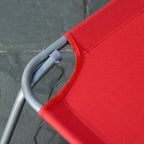 Outsunny Folding Sun Lounger with 5-Level Reclining Backrest, 187x55x24cm, Red
