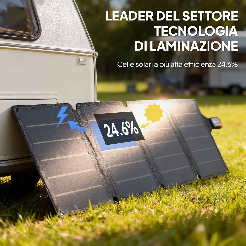 HOMCOM 36W Foldable Solar Charger with Type-C Connection, IP67 Waterproof in ETFE, Grey