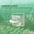 Outsunny Garden Greenhouse Steel Frame and 4 PE Windows 2.5x2x2m, Green