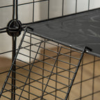 Modular Rabbit Run with Mounting Accessories, Steel, 105x105x70cm - Black