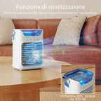 HOMCOM Table Fan with 3 Speeds, RGB Light and Adjustable Head, White