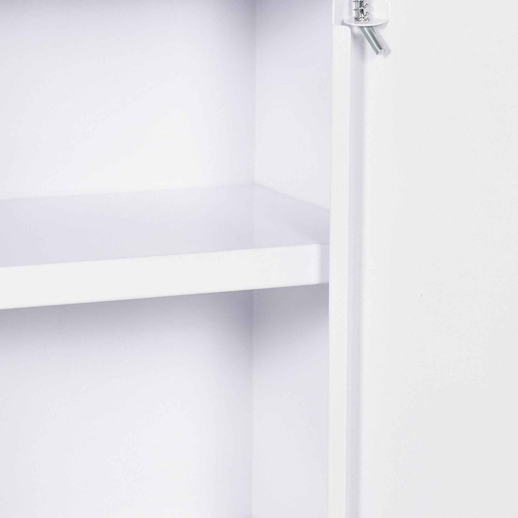 kleankin 3-Shelf Medicine Cabinet with Lock and 2 Keys, Steel, 30x14x46 cm, White