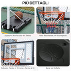 Basketball Hoop for Adults with Adjustable PVC Backboard 210-260cm Built-in Wheels White