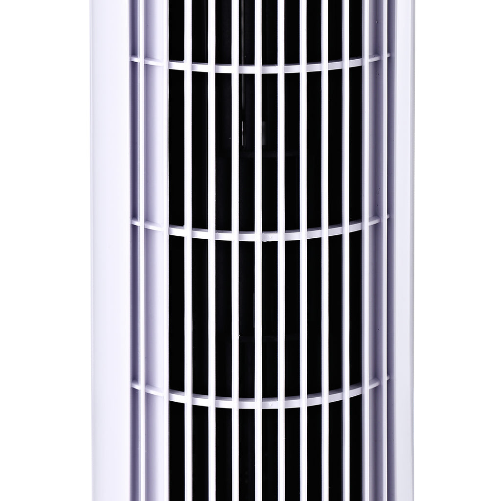 45W 3-Speed ??Oscillating Tower Fan, ABS Plastic Column Fan, 27x27x75cm, White - Borgè