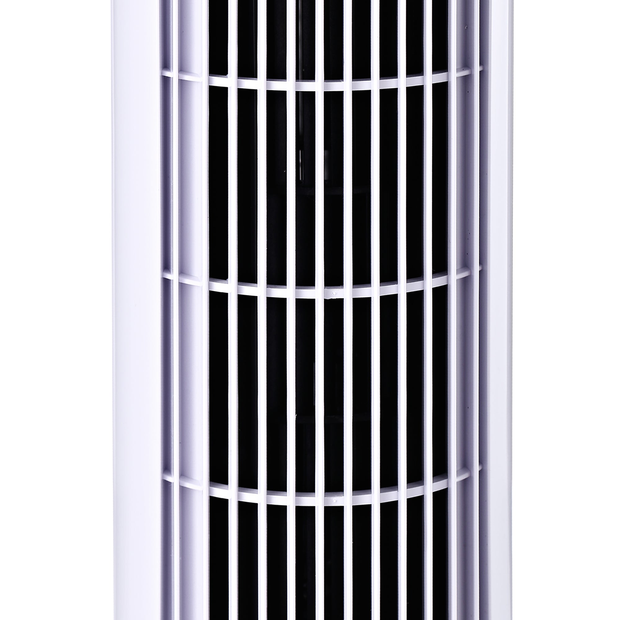 45W 3-Speed ??Oscillating Tower Fan, ABS Plastic Column Fan, 27x27x75cm, White - Borgè