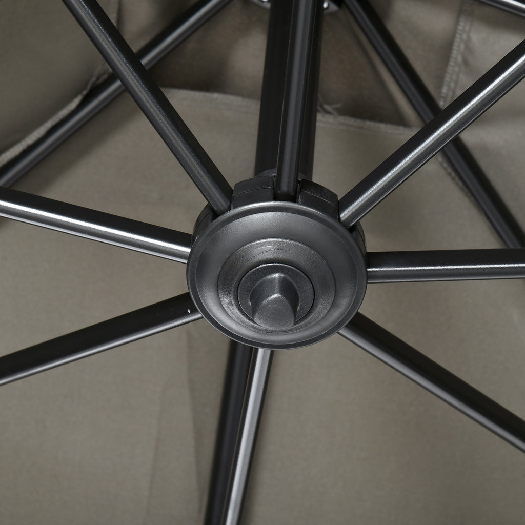 2.5x2.5m Hand Crank Garden Umbrella with 360° Rotation and Adjustable Parasol, Light Grey