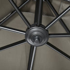 2.5x2.5m Hand Crank Garden Umbrella with 360° Rotation and Adjustable Parasol, Light Grey