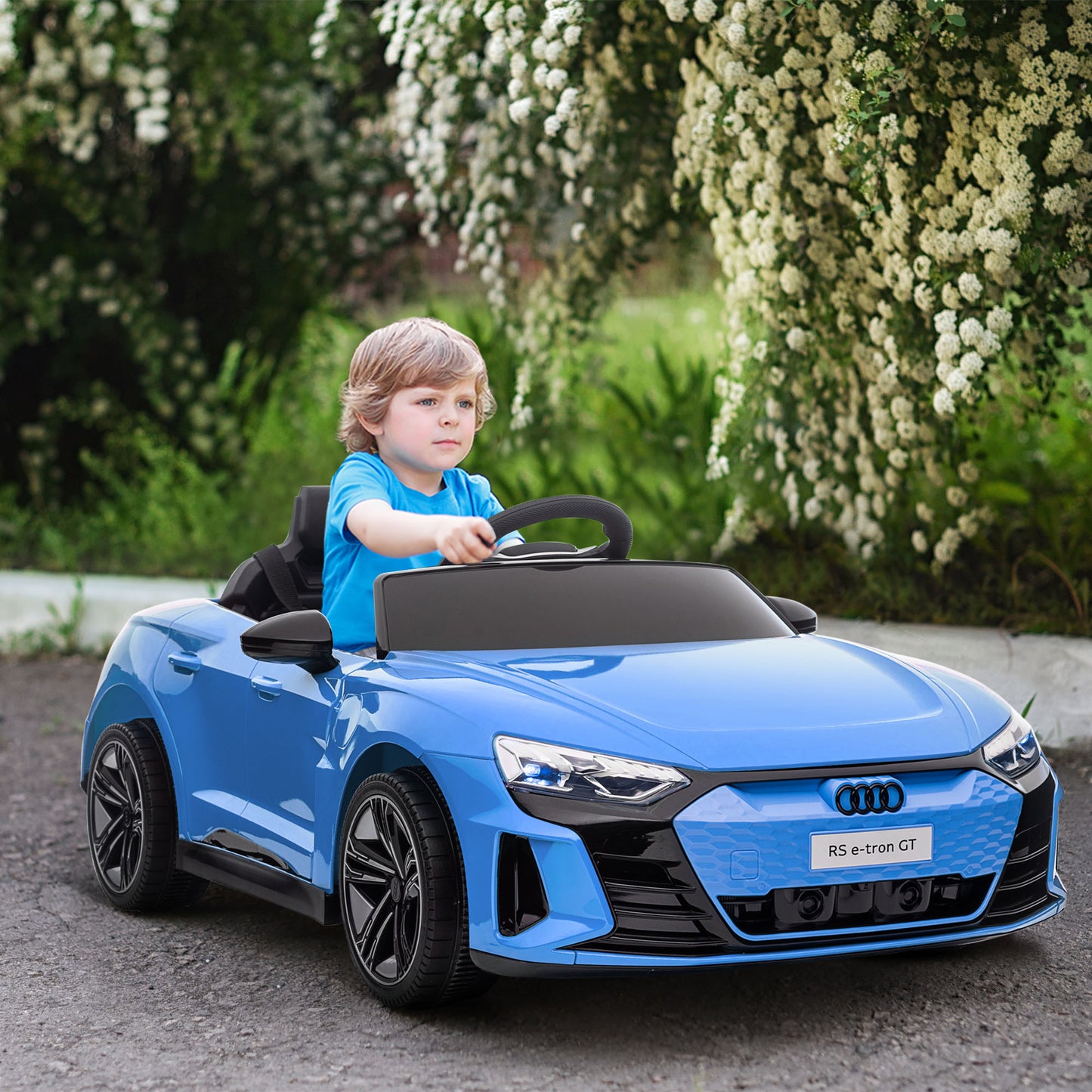 Audi Electric Car for Children 3-5 Years with Remote Control, Suspension and Horn, 103x58x41 cm, Blue and Black