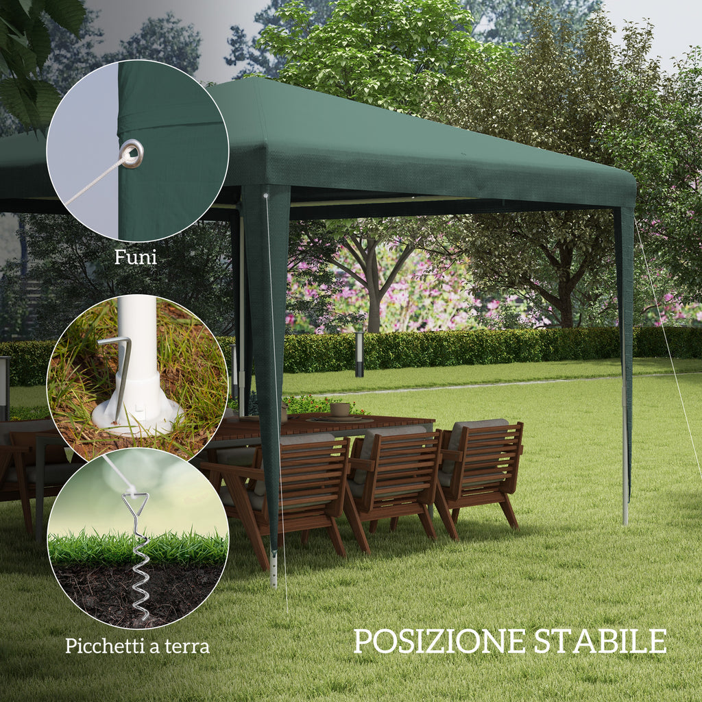 Garden Gazebo 3x3 m Foldable and Portable with Anti-UV Cover, Green