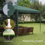 Garden Gazebo 3x3 m Foldable and Portable with Anti-UV Cover, Green