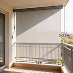 Outsunny Anti-UV Polyester Roller Blind with Aluminum Cassette and Crank, 250x160 cm, Cream White