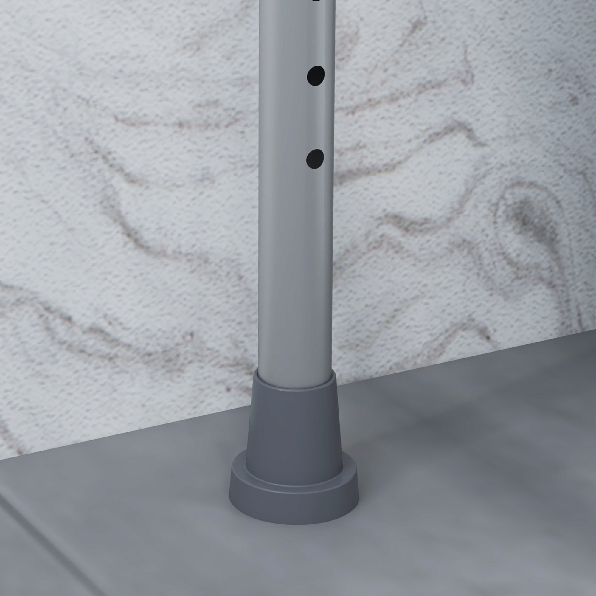 HOMCOM Comfortable WC Chair for the Elderly and Disabled 4 in 1 Height Adjustable with Padded Armrests, Gray - Borgè