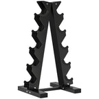 5-Tier Steel Dumbbell Rack with Plastic Inserts, 35x33x66 cm, Black