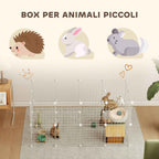 PawHut 36-Panel Modular Metal Pet Playpen with Door for Small Pets, White