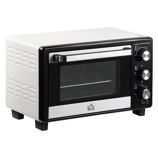 Electric Oven 16L Adjustable Temperature and Timer, 3 Cooking Methods and Accessories, 1400W, White