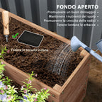 4-Level Raised Garden Bed in Fir Wood with Open Bottom, 113x113x46 cm, Brown