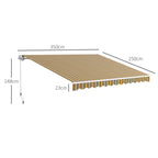 Outdoor Awning with Crank Arms, 350x250 cm, Yellow