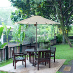 Outusnny Garden Umbrella 2x2m Round with Central Aluminum Pole, Beige - Borgè