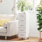 5-Drawer Chest of Drawers for Bedroom and Living Room, FSC Wood, 30x30x95 cm, White