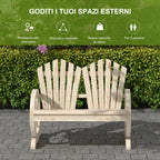 Outsunny Country Style Wooden Garden Bench with Wheel Armrests, 108x66x95cm, Natural Wood