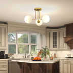 Vintage Ceiling Lamp with 3 Light Points, G9 Sockets, 42x42x26.5 cm, Gold